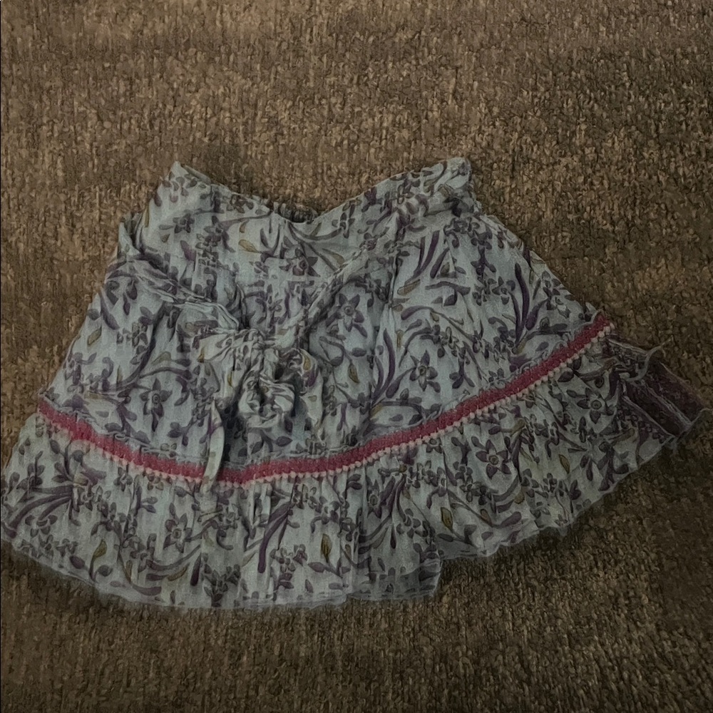 Poupette St. Barth Blue Smocked Skirt